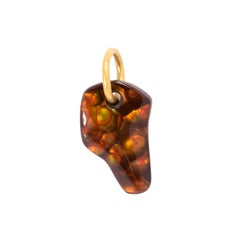 Pendentif pépite d'agate de feu avec bélière 22 carats