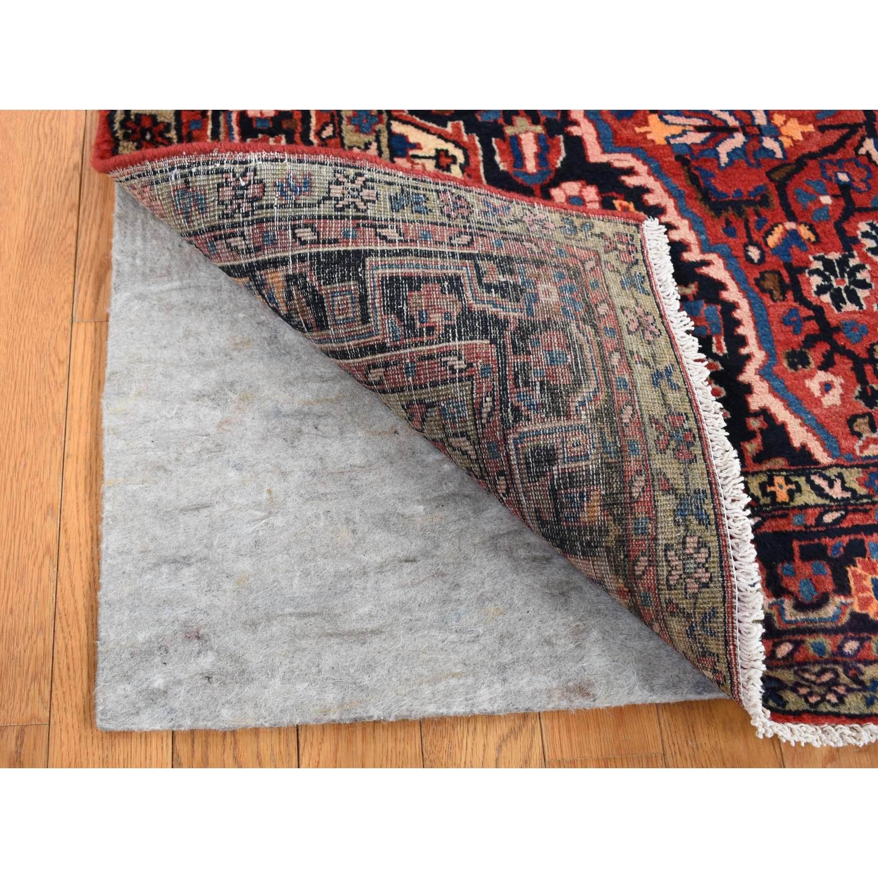 Medieval Fire Brick Red Vintage North West Persian Pure Wool Hand Knotted Oriental Rug For Sale