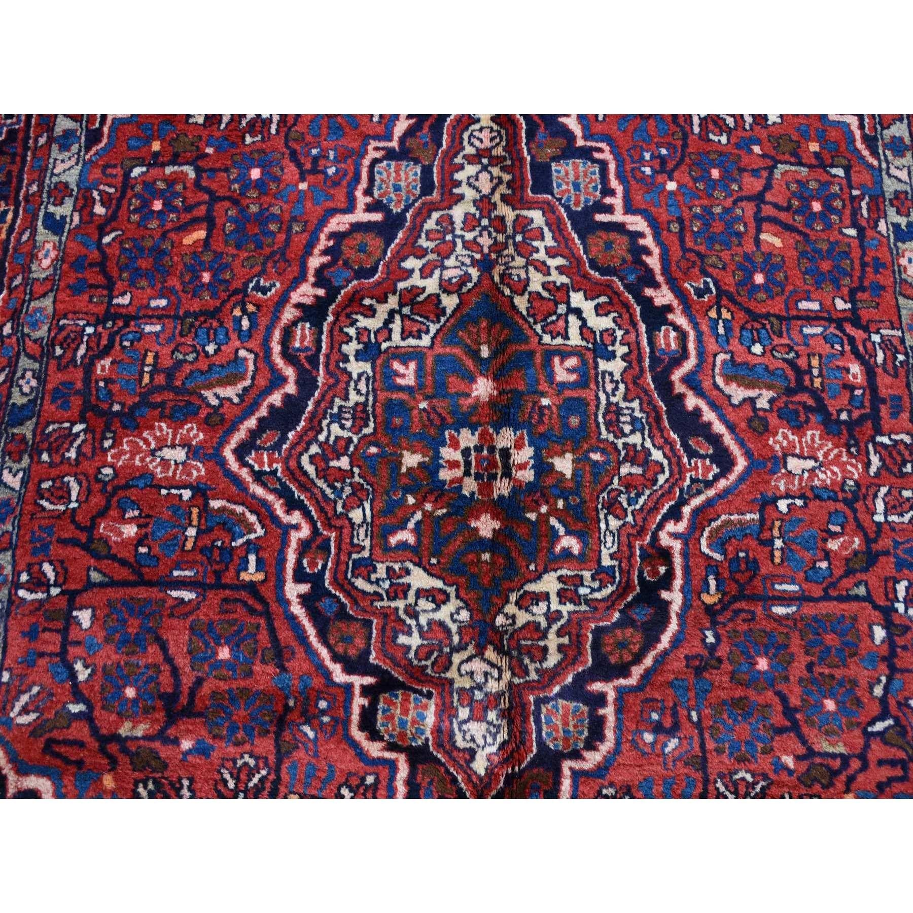 Mid-20th Century Fire Brick Red Vintage North West Persian Pure Wool Hand Knotted Oriental Rug For Sale
