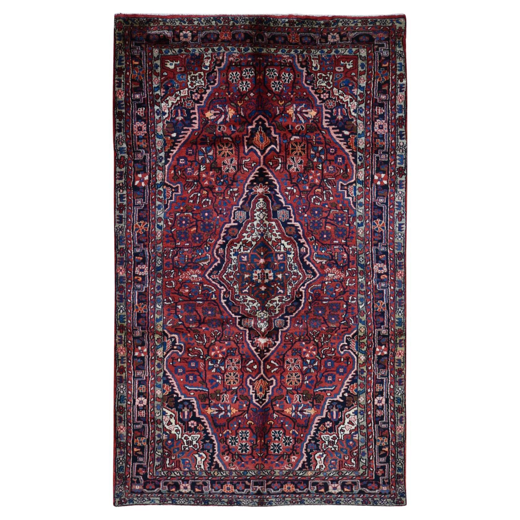 Fire Brick Red Vintage North West Persian Pure Wool Hand Knotted Oriental Rug For Sale