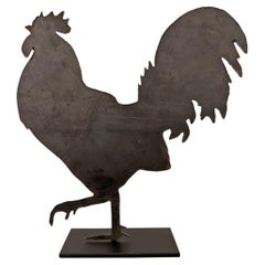 Gallo de acero cortado a fuego en montura de acero personalizada