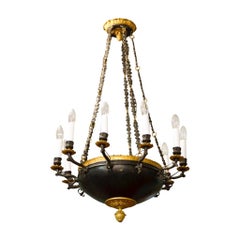 Antique Fire-Gilded Empire Ceiling Lamp, France, 19th Century