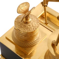 Fire-gilded French Empire-style writing set Bronze ca. 1850 Goddess Psyche