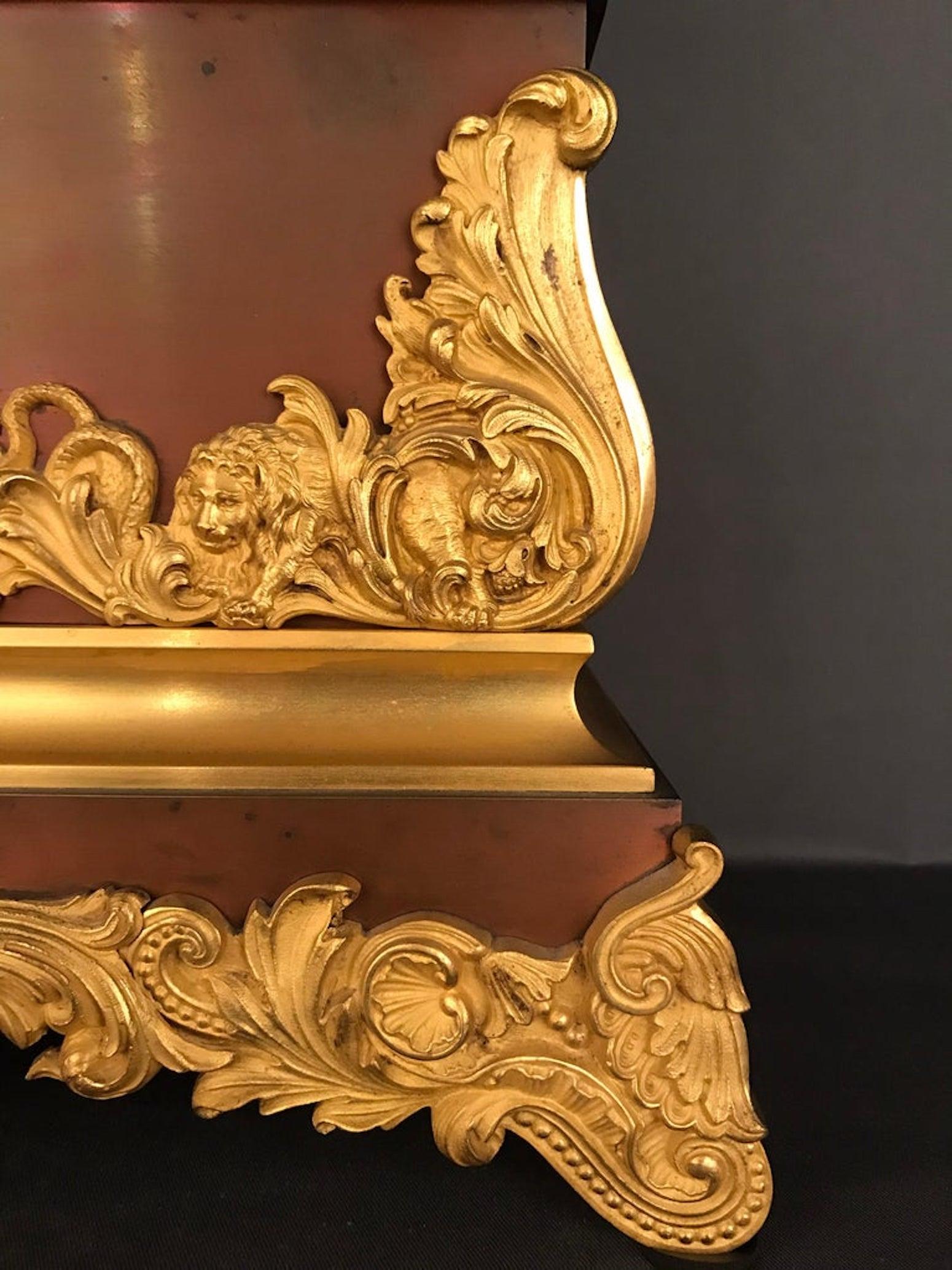 Reloj de péndulo dorado al fuego 1870 Poeta sentado de bronce Cherviet fino en venta 5