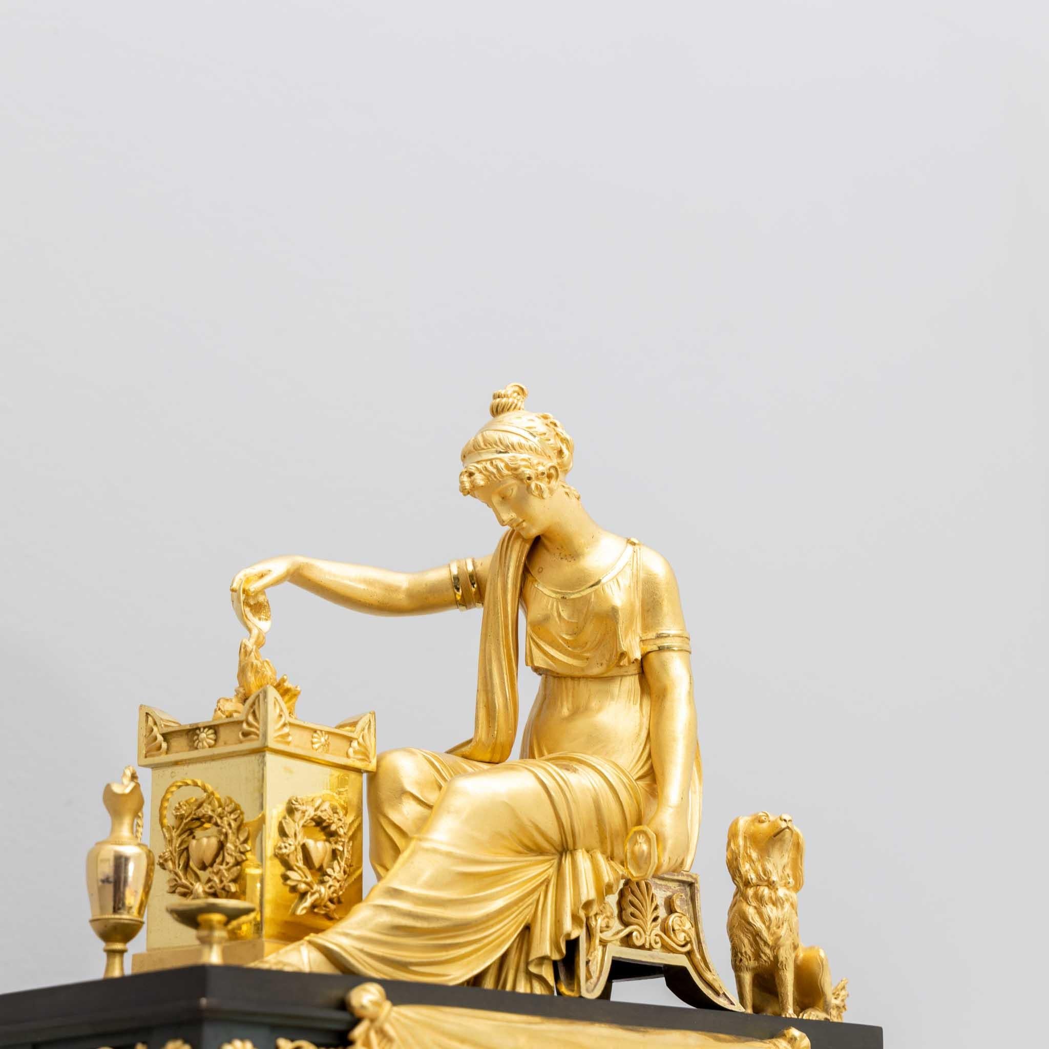 Mid-19th Century Fire-Gilt Mantel Clock, France / Paris, circa 1830 For Sale