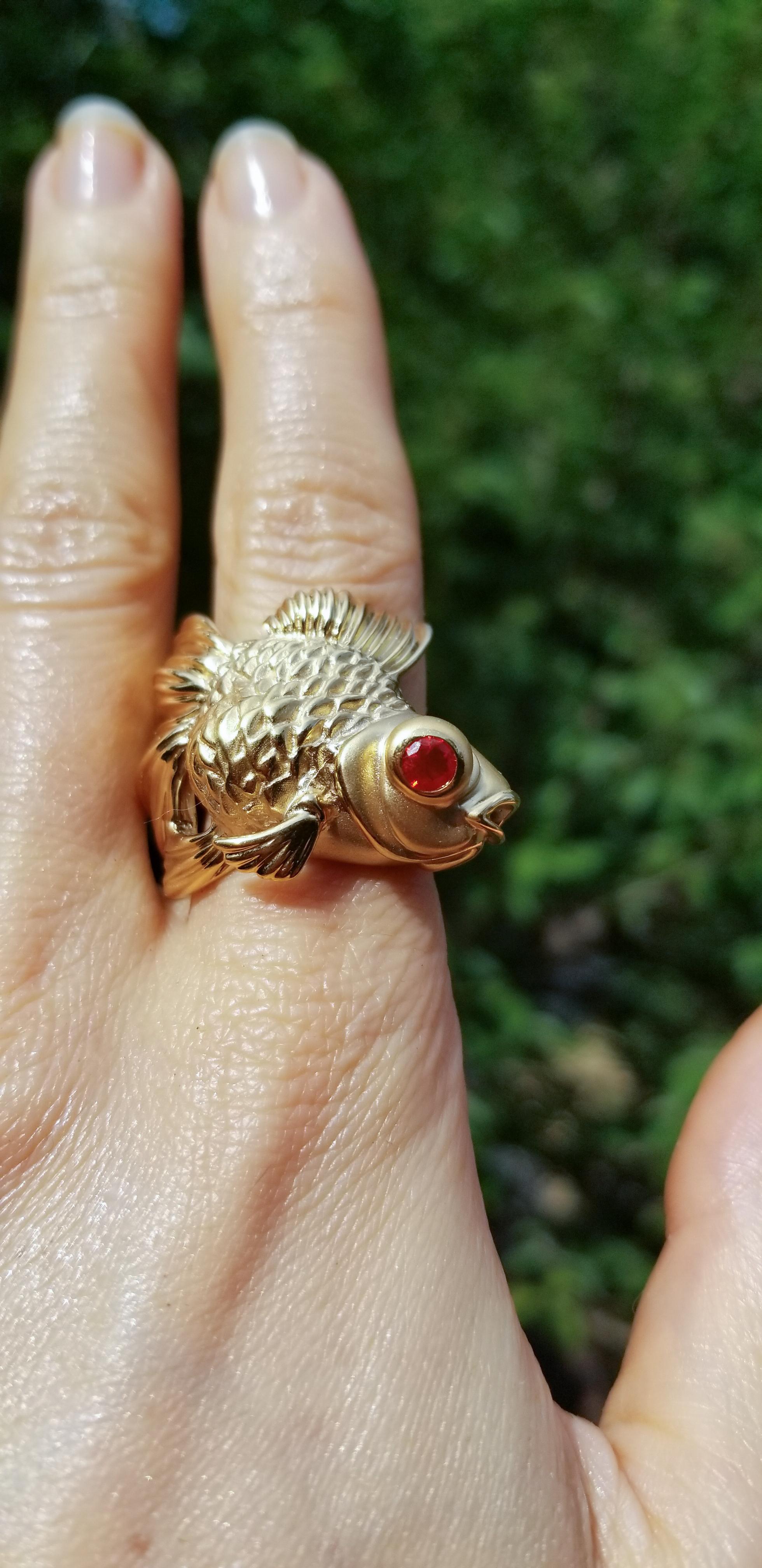 koi fish gold ring