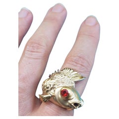 Bague en forme de poisson rouge de feu