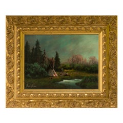 Kaminleuchte, Original Ölgemälde von Heinie Hartwig