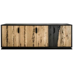 Fire Low Wood Sideboard, Designed by Marco Piva, Made in Italy