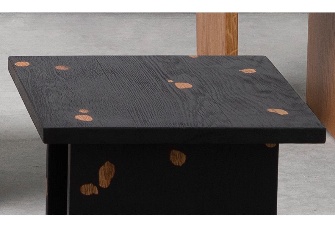Post-Modern Fire Oak Side Table II by Daniel Elkayam For Sale