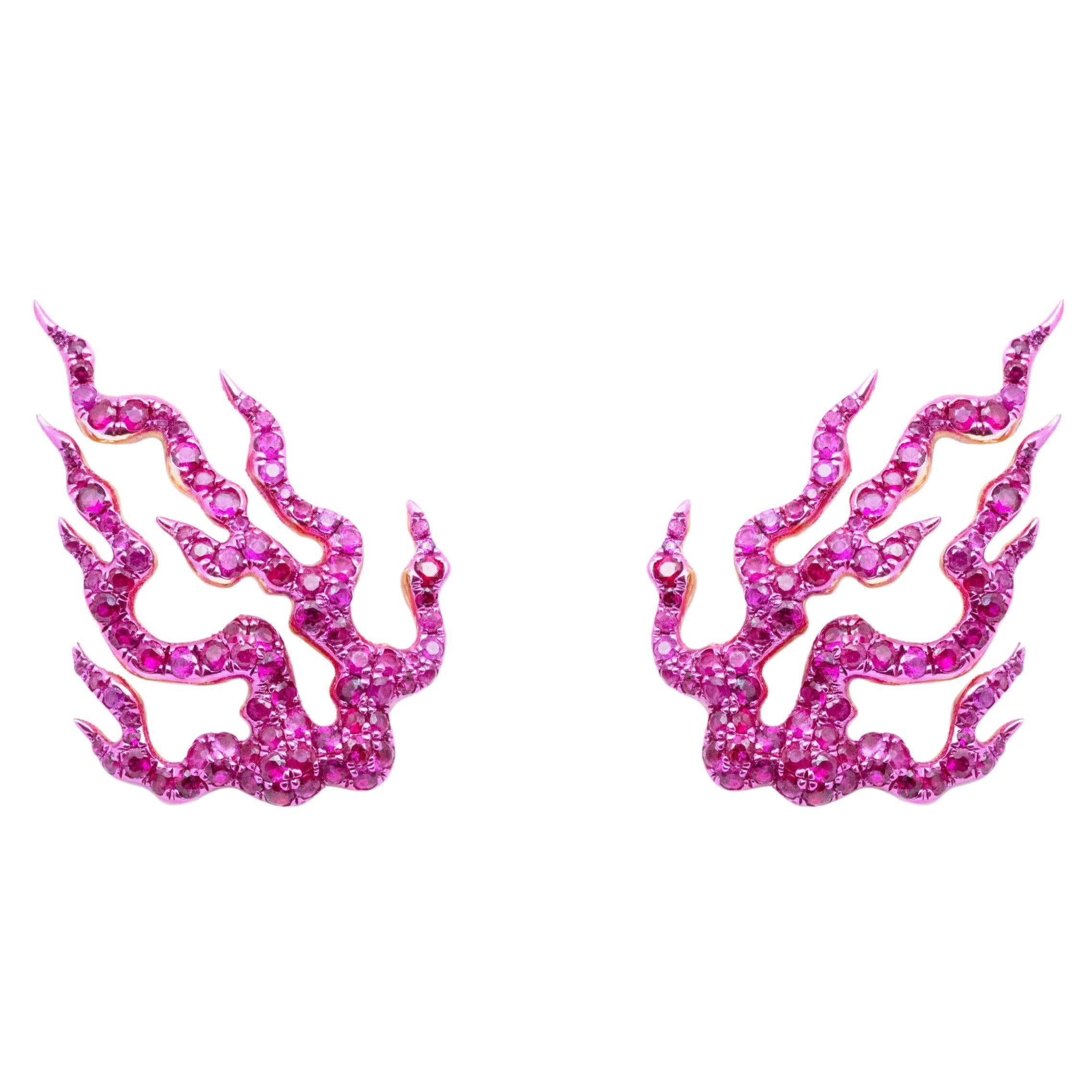 Fire of Agni Ruby Earrings, 18K Gold, Austy Lee
