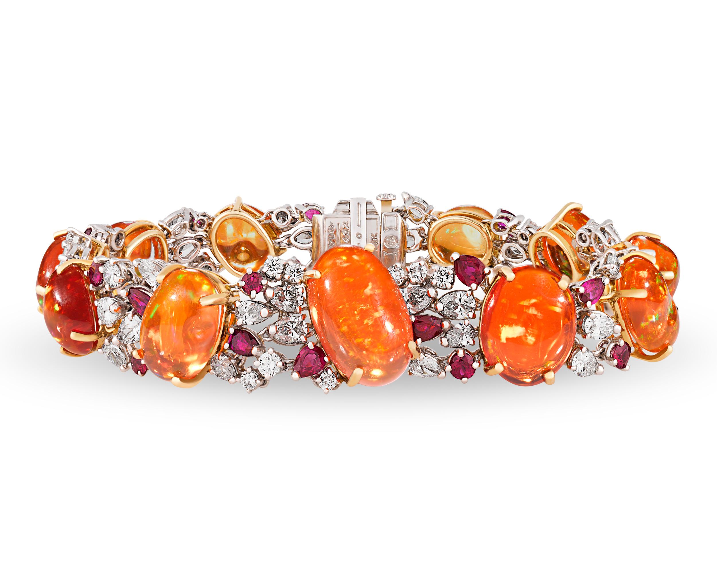 mexican fire opal bracelet