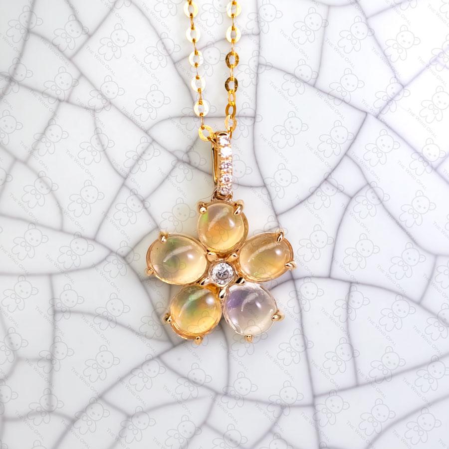 Mexican Fire Opal Diamond Flower Design Pendant Necklace 14k Yellow Gold.


Free Domestic USPS First Class Shipping! Free Gift Bag or Box with every order!

Opal—the queen of gemstones, is one of the most beautiful gemstones in the world. Every
