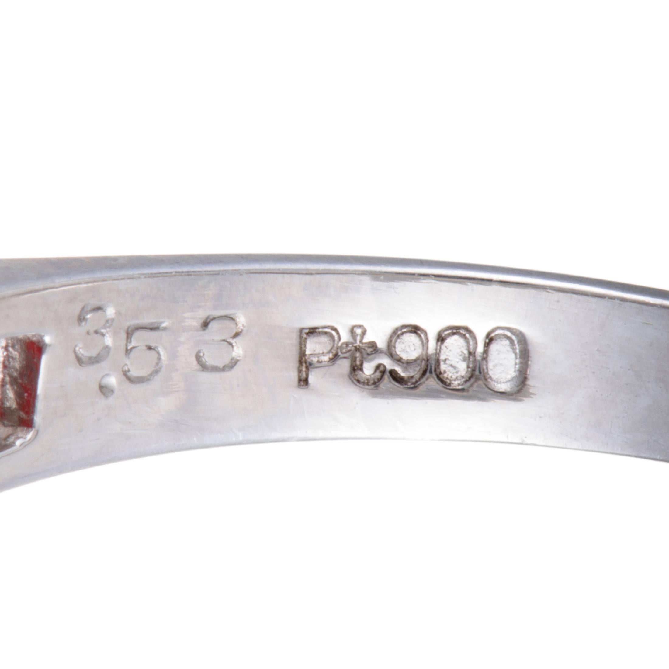 Fire Opal Diamond Platinum Ring 1