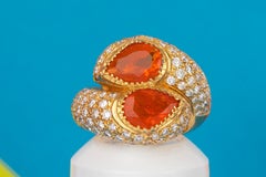 Fire Opal Diamond Ring