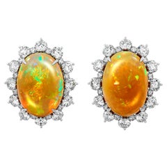 Boucles d'oreilles en opale du feu, 13,40 carats