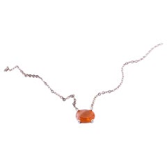 Chaîne collier choker J Dauphin en or et opale de feu