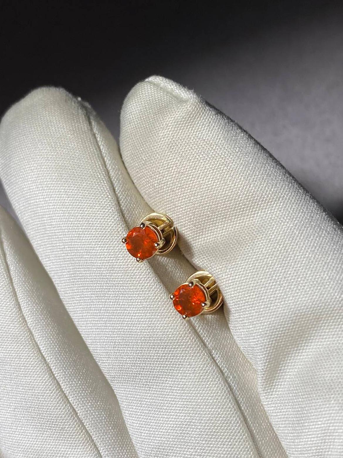 fire opal stud earrings