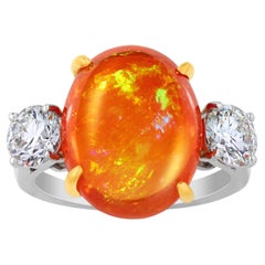 Bague en opale de feu par Oscar Heyman, 7,79 carats