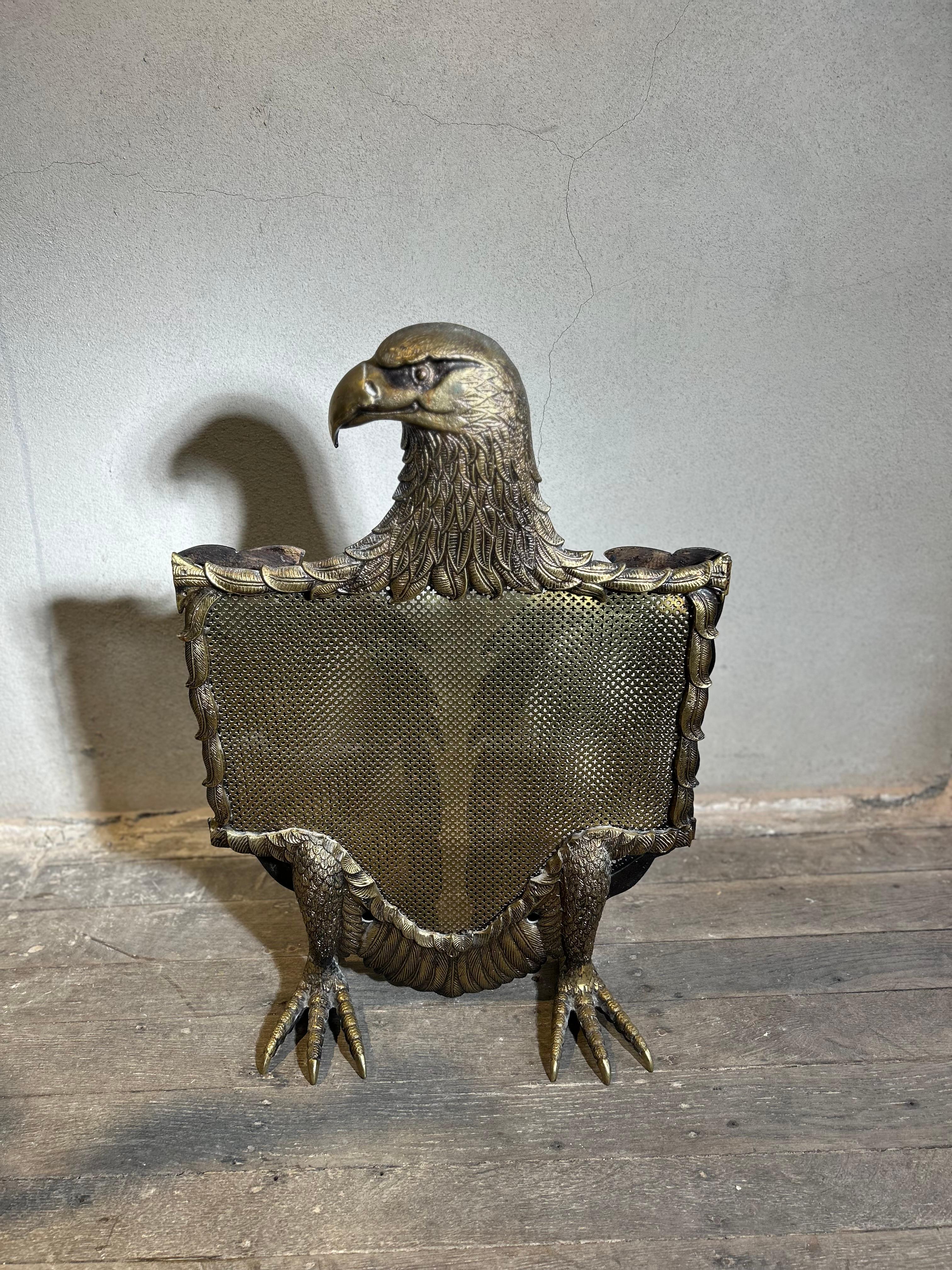 Paravento per caminetto in bronzo o ottone Shakers, Spagna, XX secolo In condizioni ottime in vendita a PAU, FR