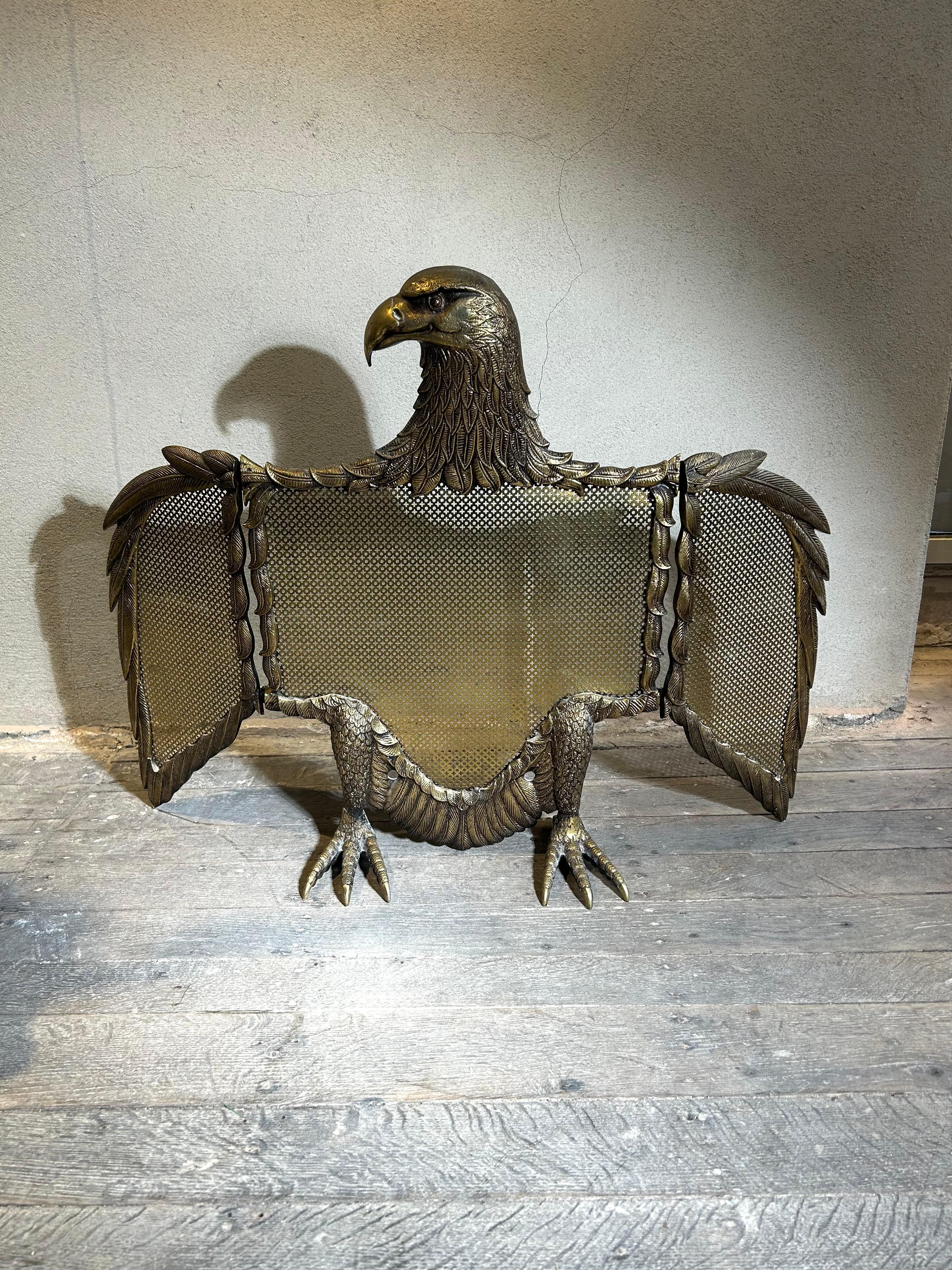 Paravento per caminetto in bronzo o ottone Shakers, Spagna, XX secolo in vendita 1