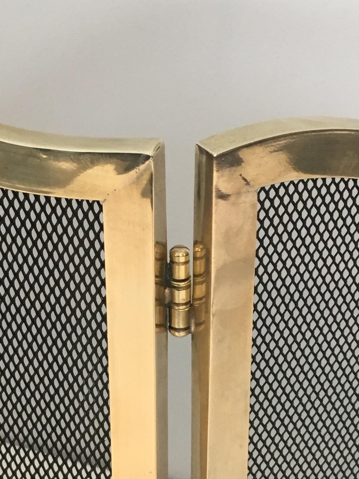Fireplace Screen with Metal Grilling, French, circa 1970 4
