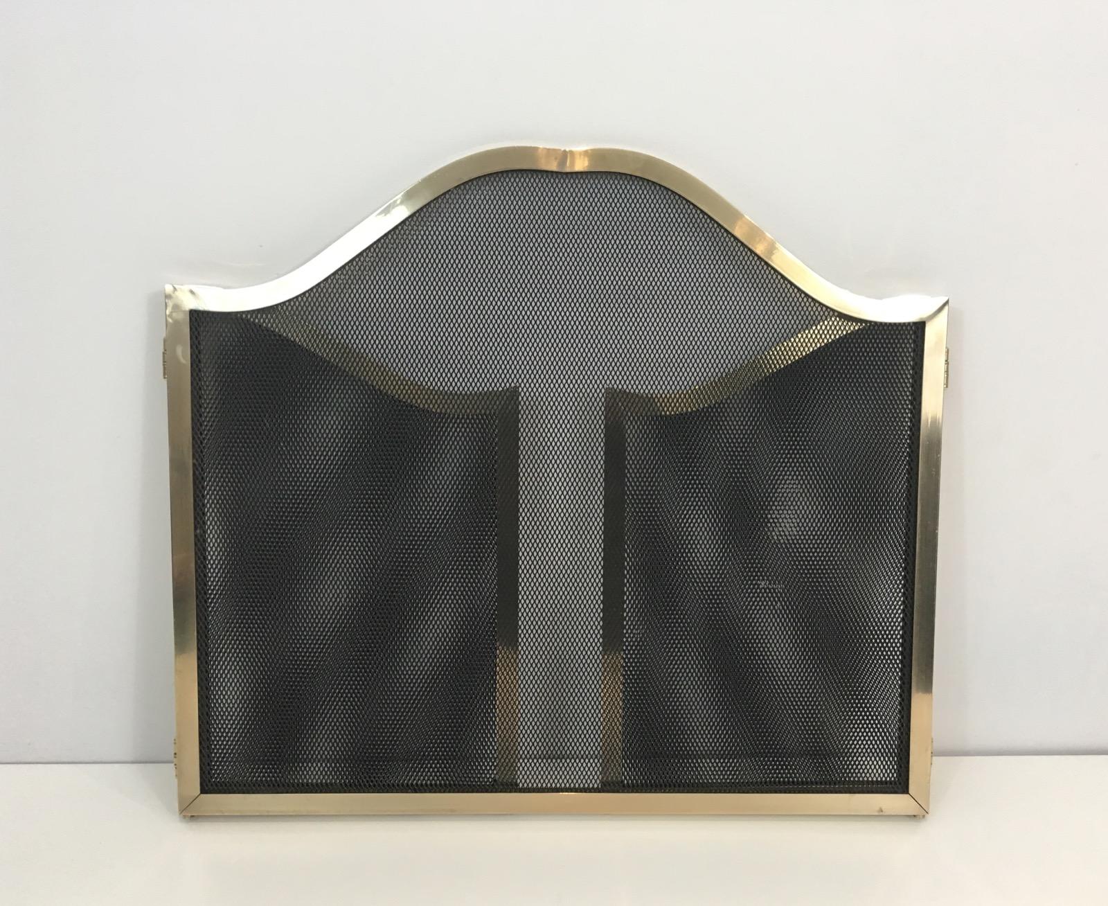 Fireplace Screen with Metal Grilling, French, circa 1970 1
