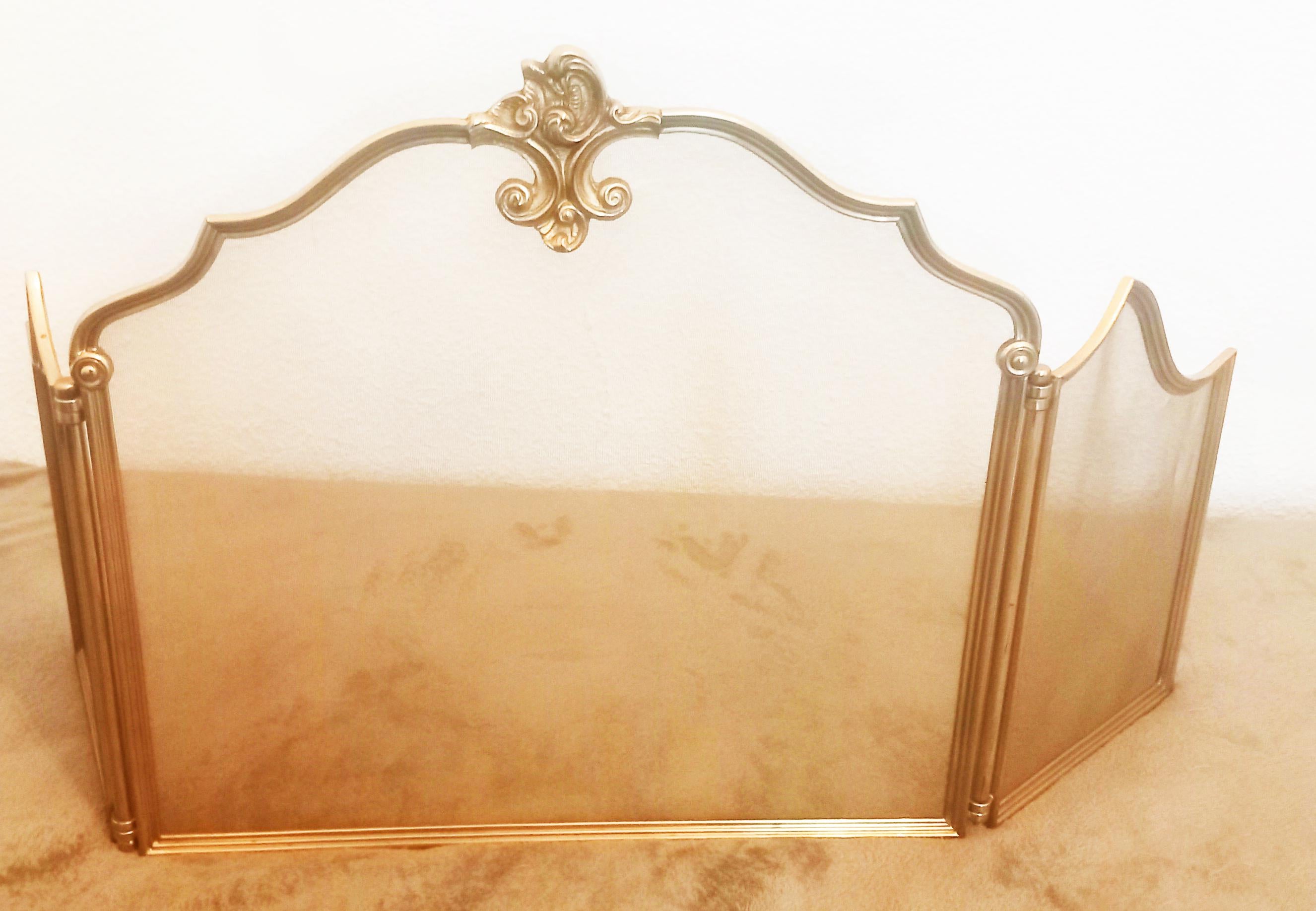 Fire Screen Bronze Dore  or Brass, Louis XVI Style Early 20th Century For Sale 1