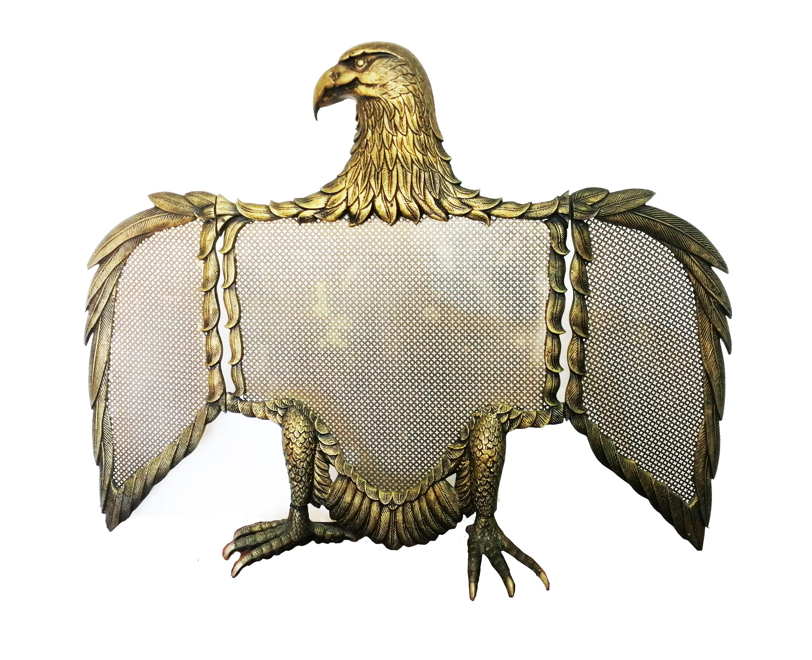Fire Screen Bronze or Brass Eagle-Shaped Sparks, Spain, 20th Century 1