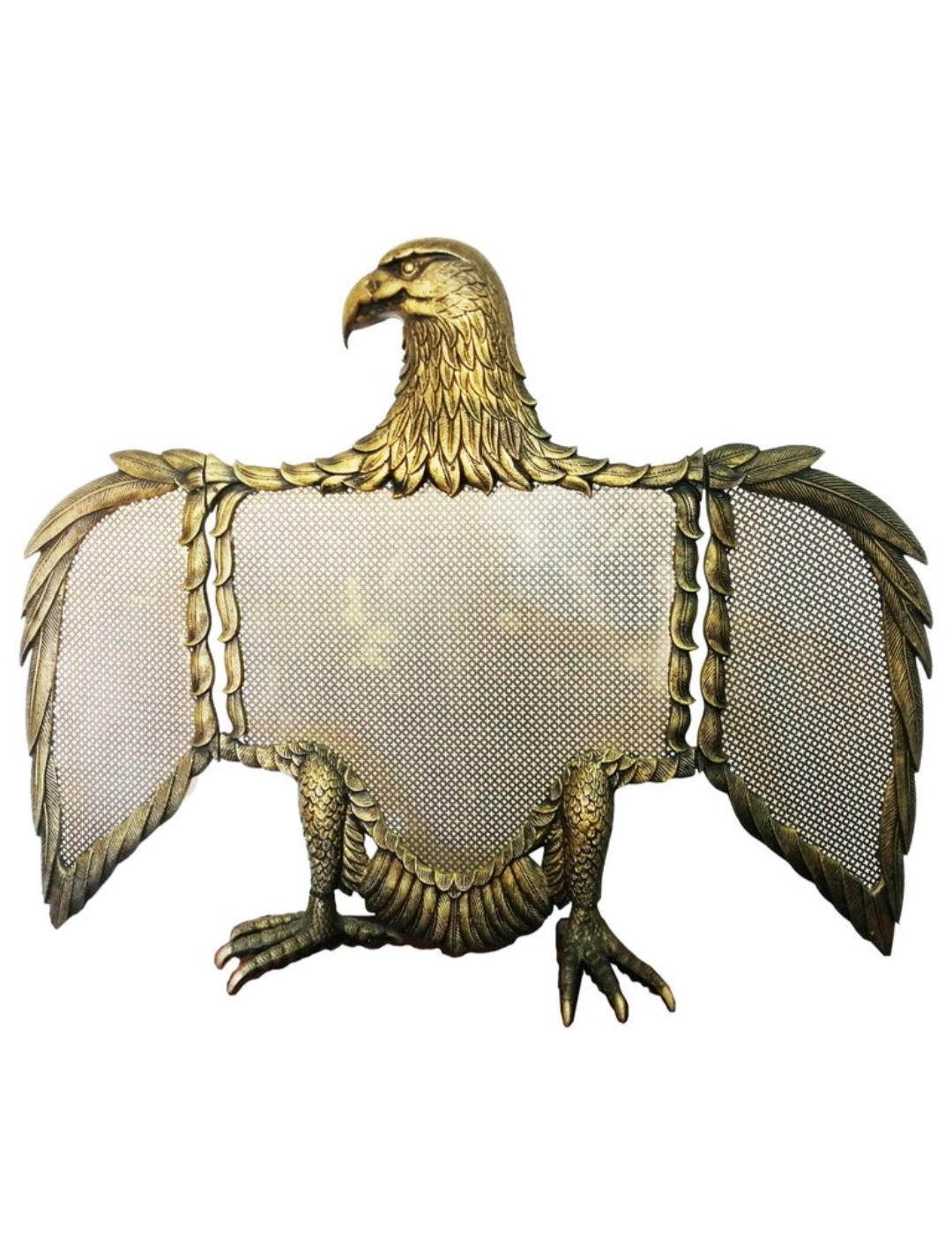 Fire Screen Bronze or Brass Eagle-Shaped Sparks, Spain, 20th Century 1