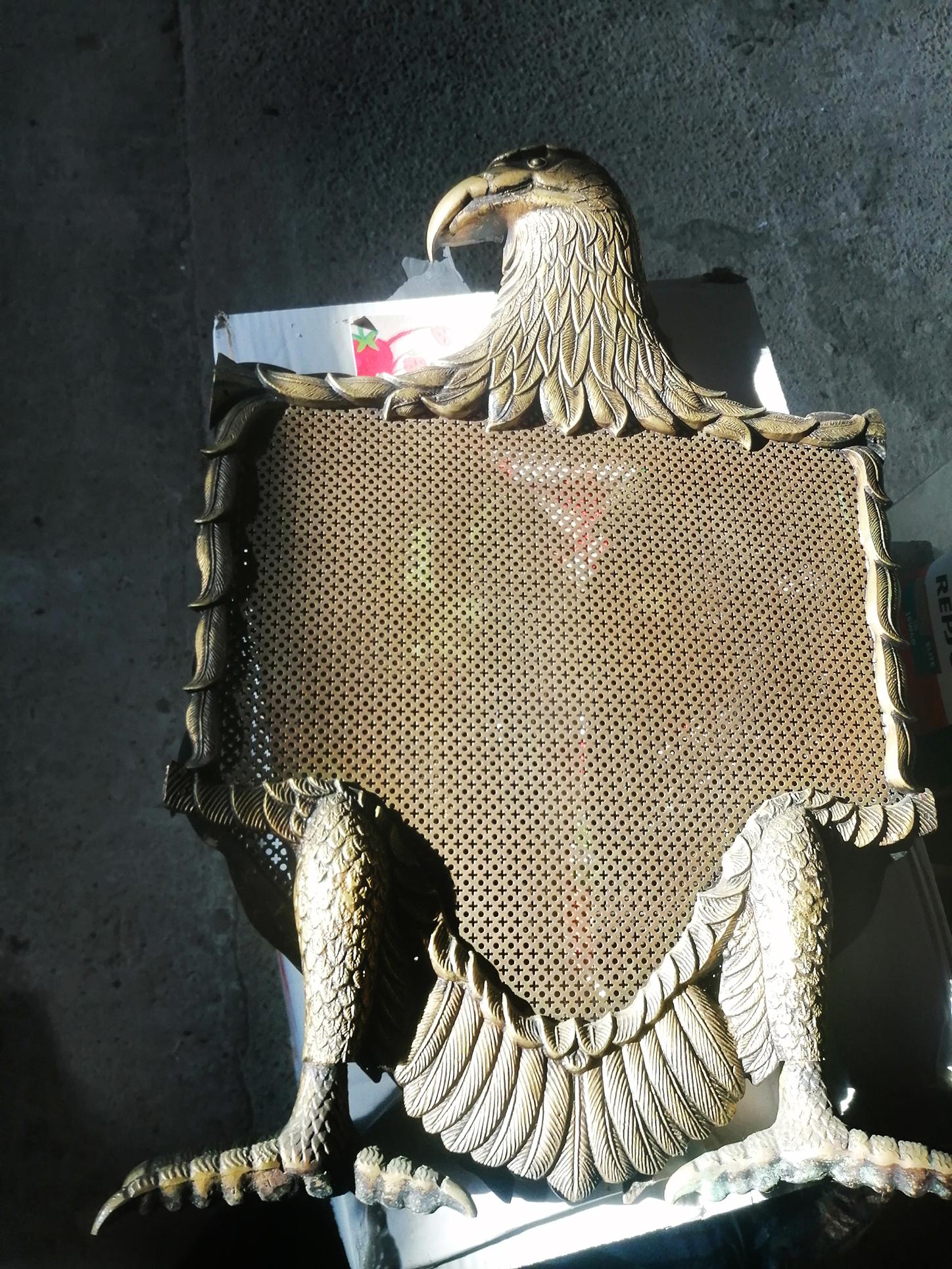 Fire Screen Bronze or Brass Eagle-Shaped Sparks, Spain, 20th Century 3