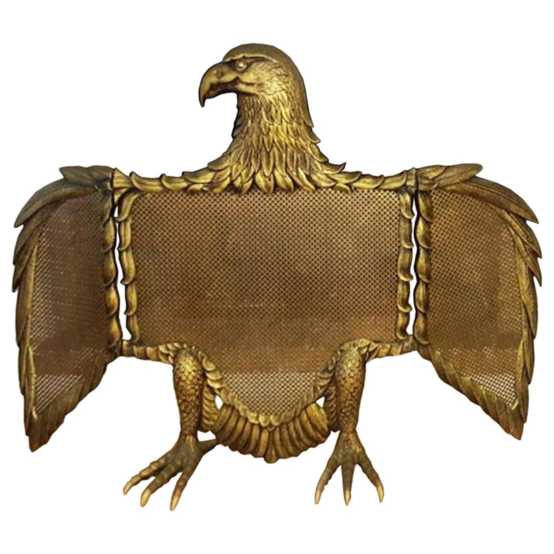 Fire Screen Bronze or Brass Eagle-Sparks, Spain, Early 20th Century