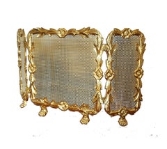 Fire Screen Bronze or Brass, Mid 20th Century