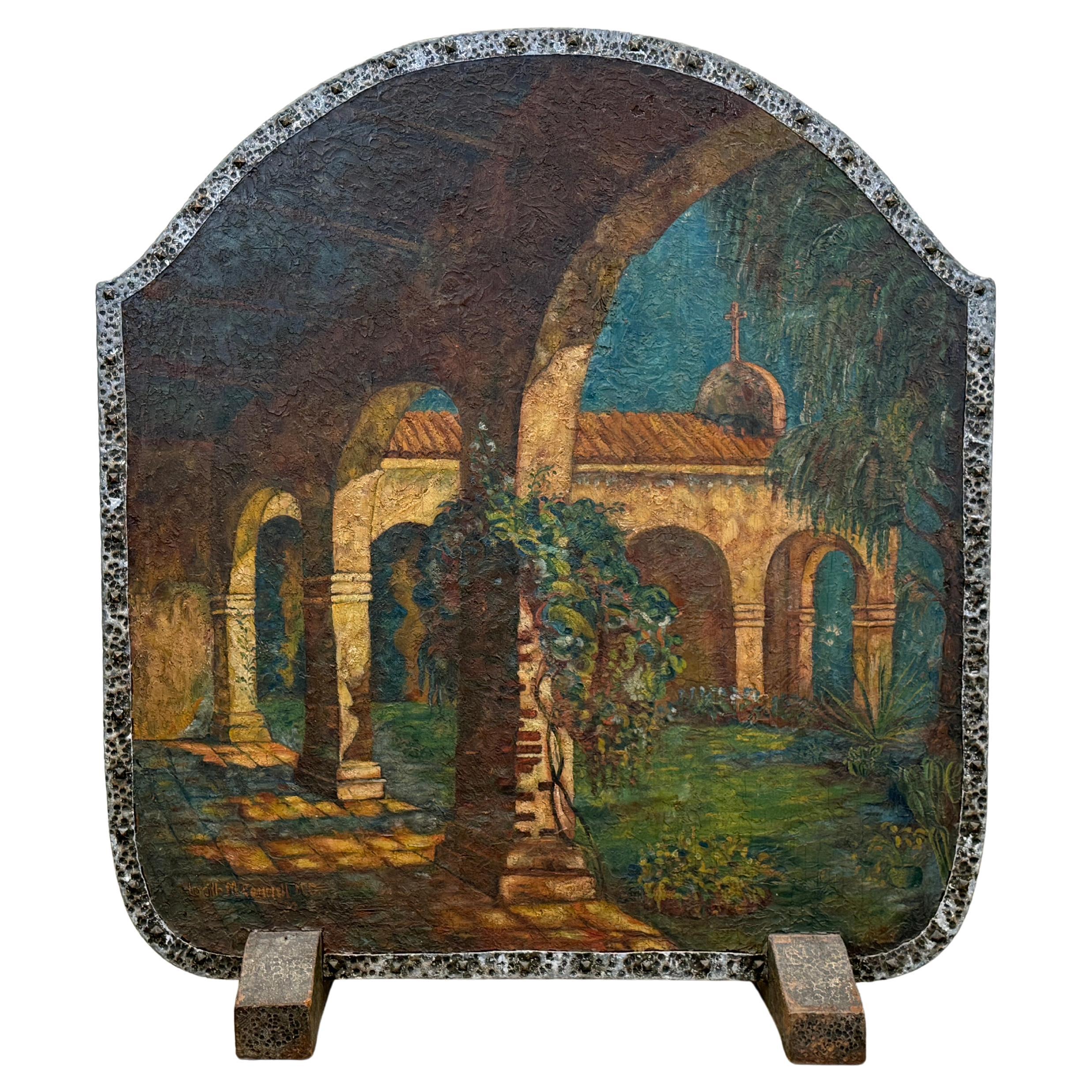 Fire Screen by Lucille McConnell MD, San Juan Capistrano , 1930 For Sale