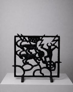 Fire Screen by Olle Hermansson in Cast Iron, Sweden, 1960s