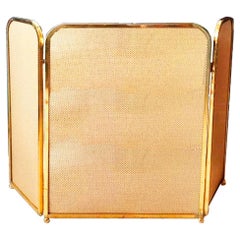 Fire Screen Folding Brass 20th Century Italy