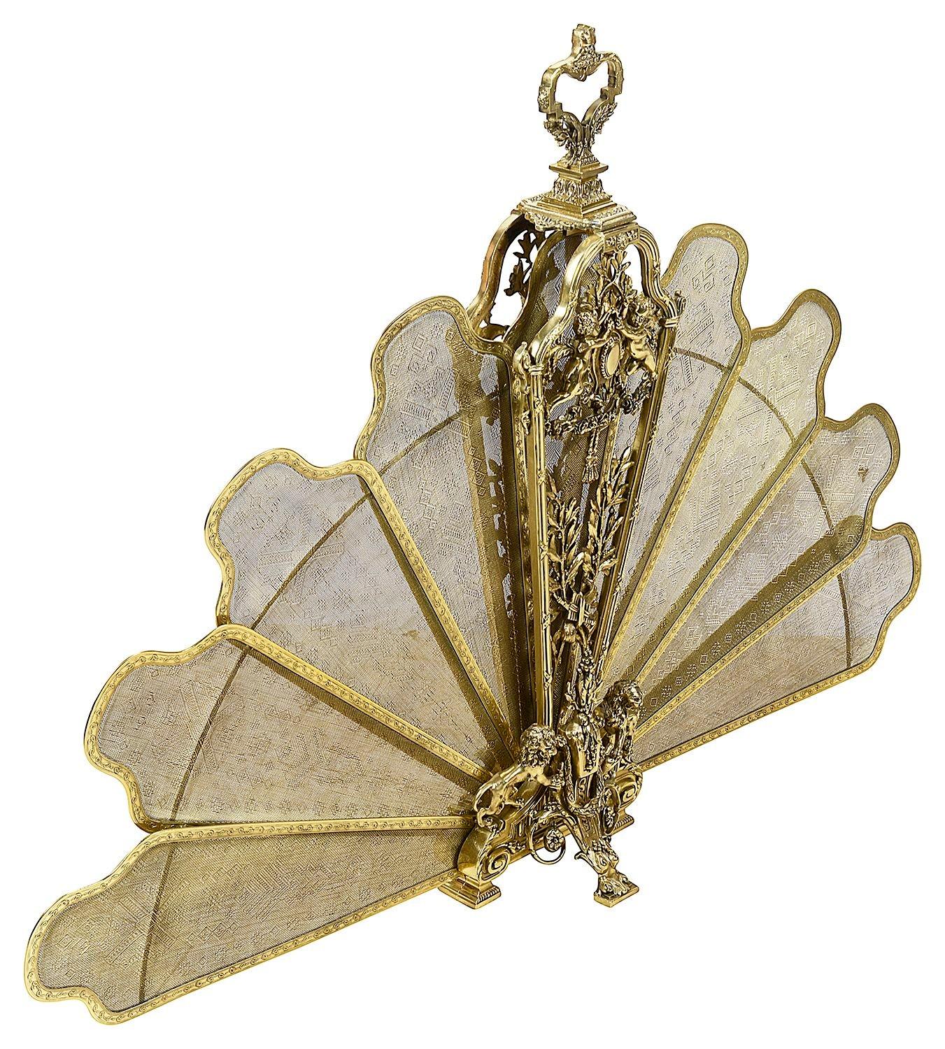 Pare-feu français du 19ème siècle, bronze doré. Bon état - En vente à Brighton, Sussex