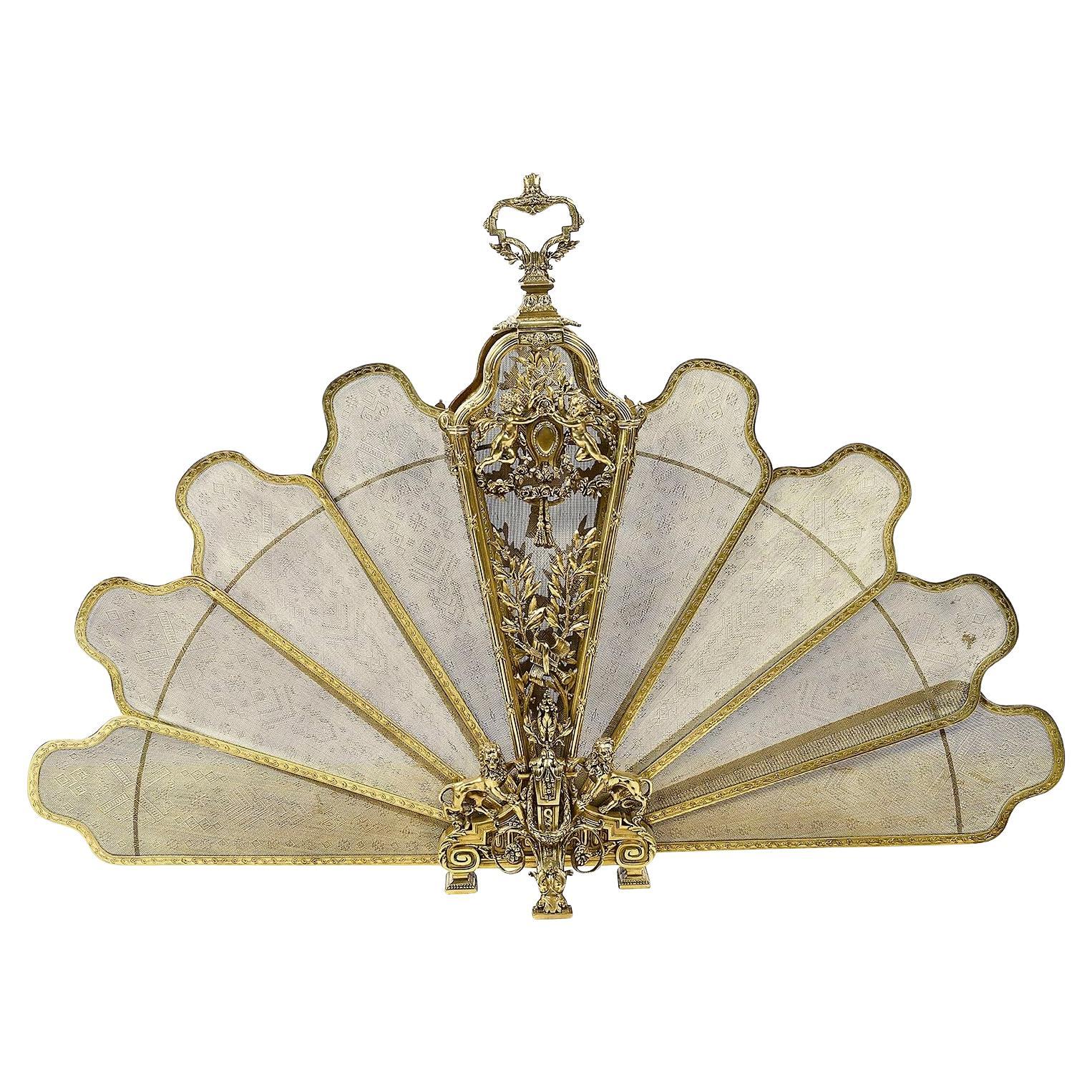 Pare-feu français du 19ème siècle, bronze doré.