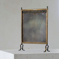 Fire Screen in Patinated Brass Late 19th Century