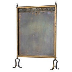 Fire Screen in Patinated Brass Late 19th Century