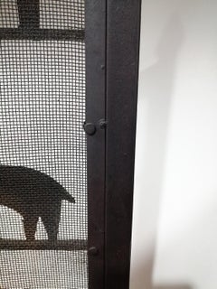 Fire Screen Iron Farm Animals Handmade Spain, Early 20th Century
