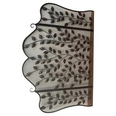 Fireplace Screen  Iron With Leaves Spain, Mid 20th Century