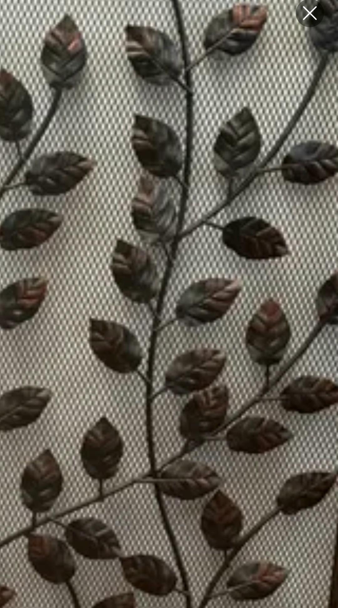 Forged Fireplace Screen  Iron With Leaves Spain, Mid 20th Century