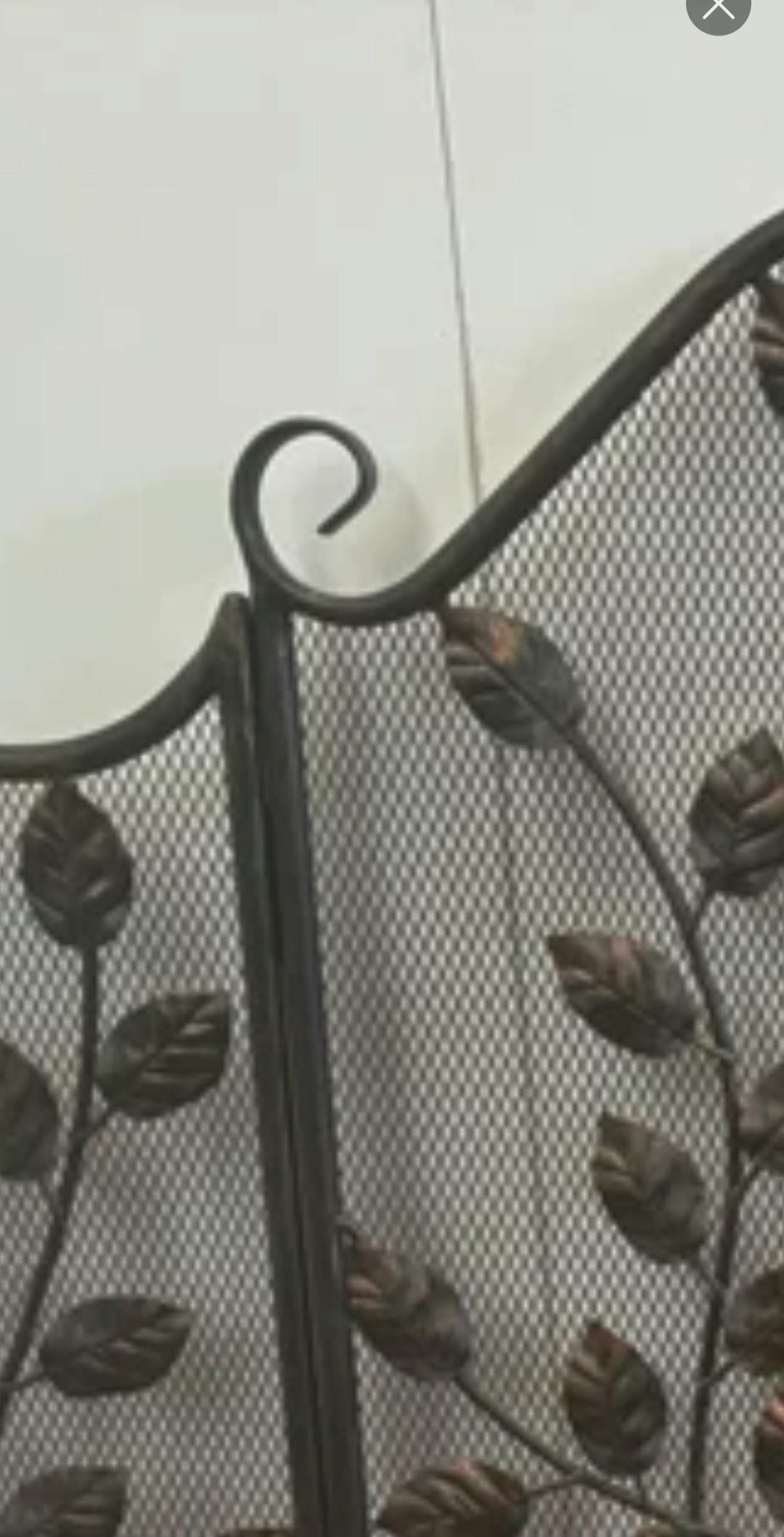 Fireplace Screen  Iron With Leaves Spain, Mid 20th Century 2
