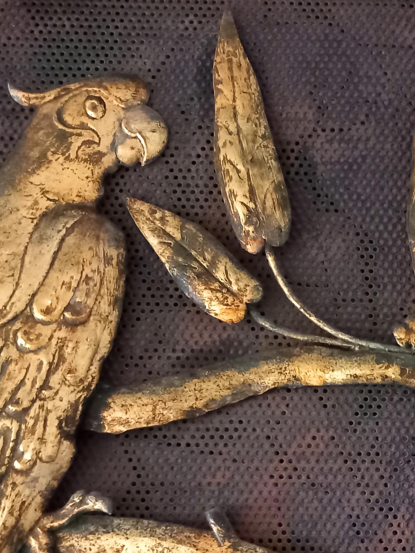 Fire Screen Wrought Iron Whit Parrots The Jungle Exotic, Spain 8