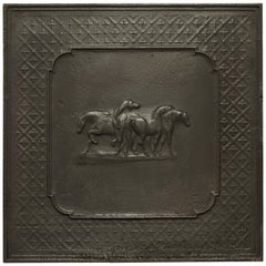 Fireback / Backsplash Showing a Group of Horses