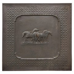 Fireback / Backsplash Showing a Group of Horses