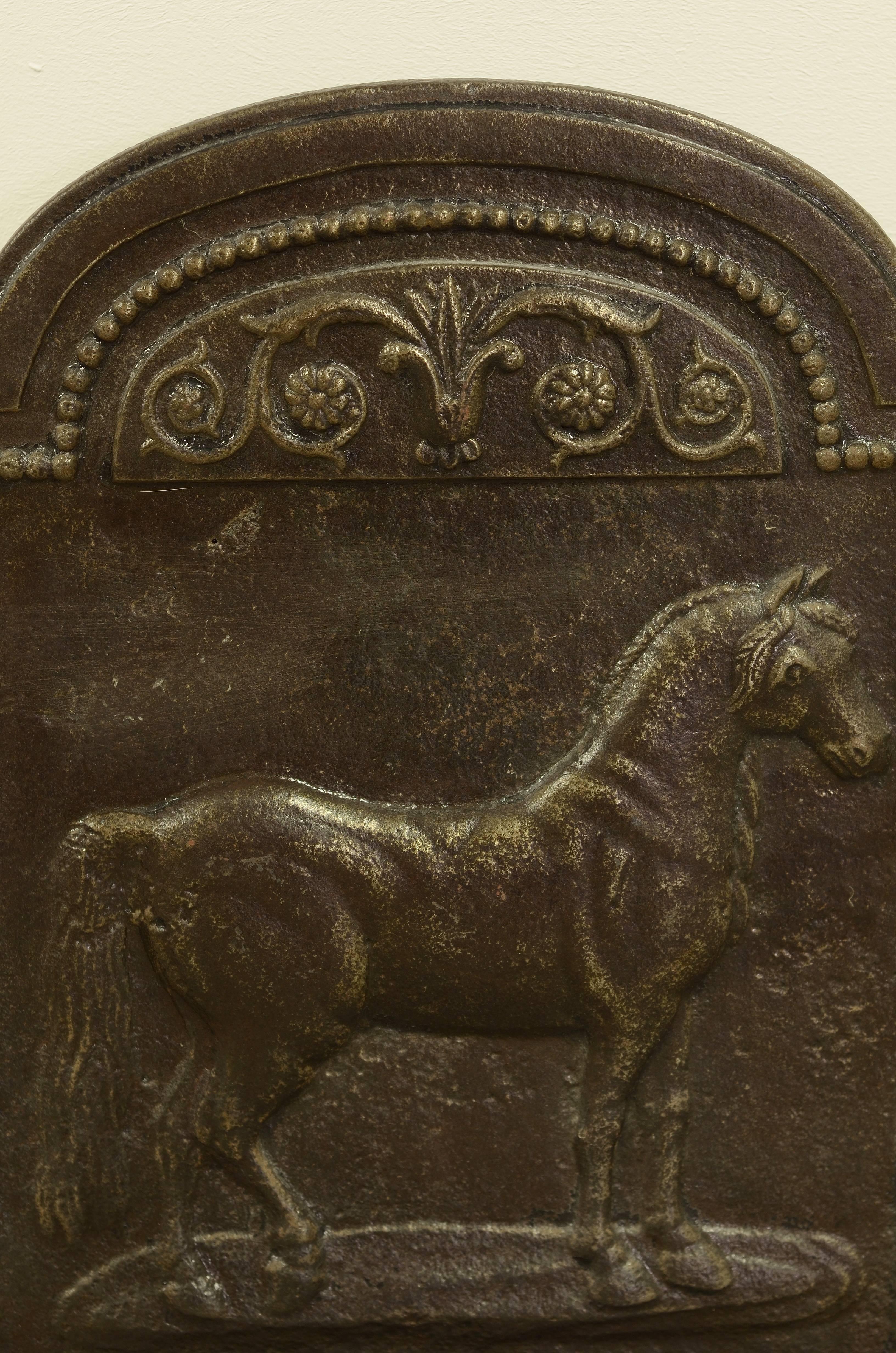 Louis XV Fireback Displaying a Beautiful Horse