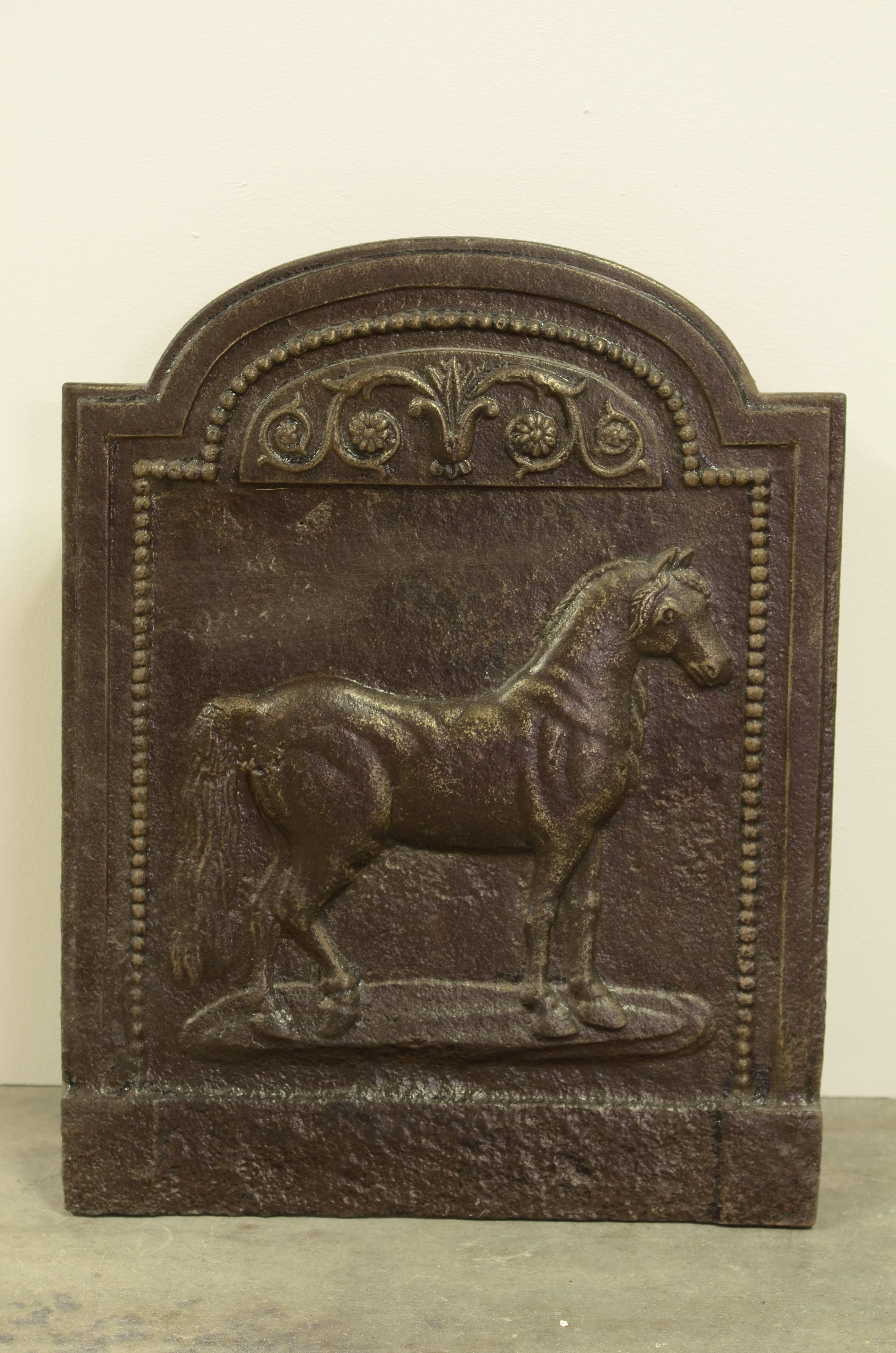 Cast Fireback Displaying a Beautiful Horse