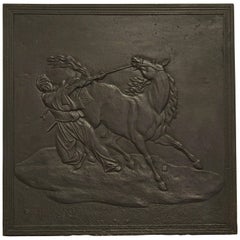 Fireback Displaying a Man Taming a Horse, 19th Century